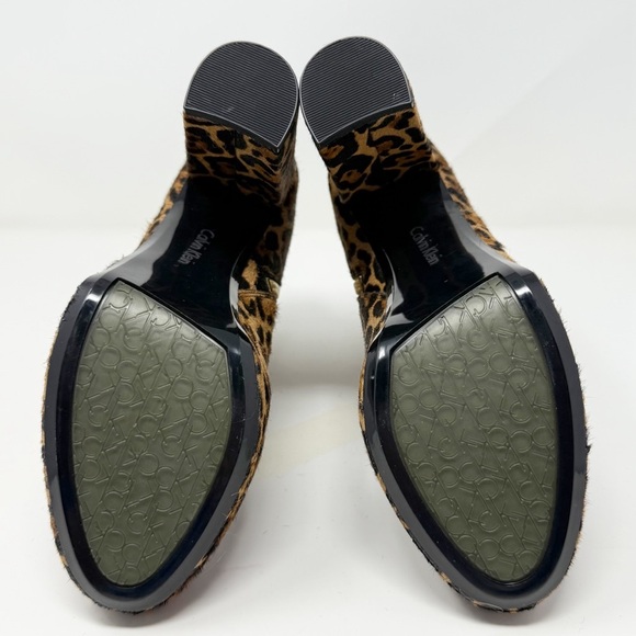 Calvin Klein women’s Martha Brown and Black leopard ankle Heeled Boots size 9 - Picture 7 of 15